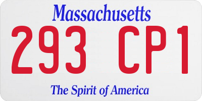 MA license plate 293CP1