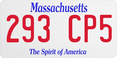 MA license plate 293CP5