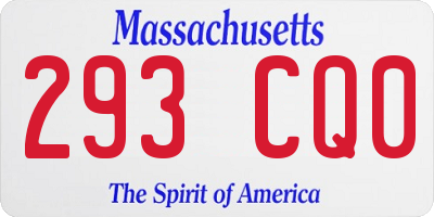 MA license plate 293CQ0