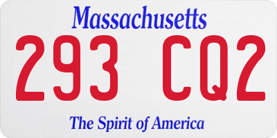 MA license plate 293CQ2
