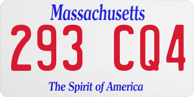 MA license plate 293CQ4