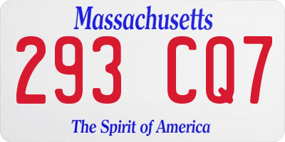 MA license plate 293CQ7