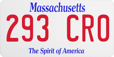 MA license plate 293CR0