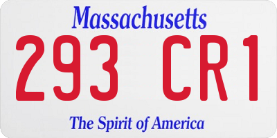 MA license plate 293CR1