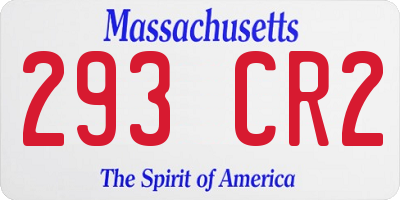 MA license plate 293CR2