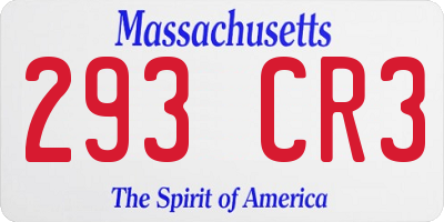 MA license plate 293CR3