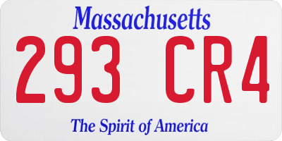 MA license plate 293CR4