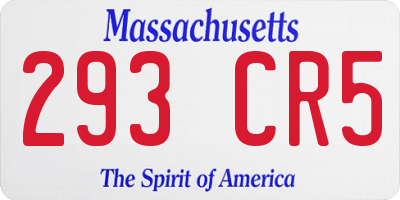MA license plate 293CR5