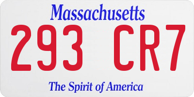 MA license plate 293CR7