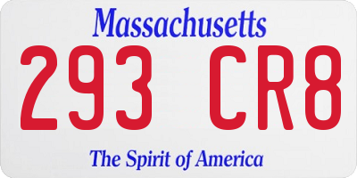 MA license plate 293CR8