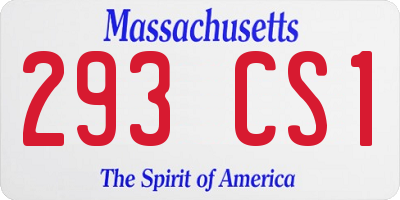 MA license plate 293CS1