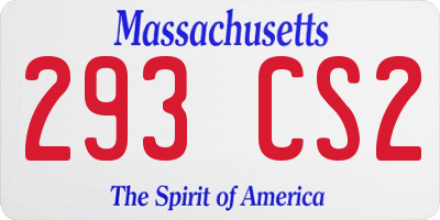 MA license plate 293CS2