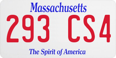 MA license plate 293CS4