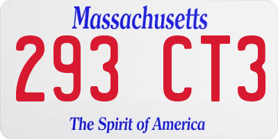 MA license plate 293CT3