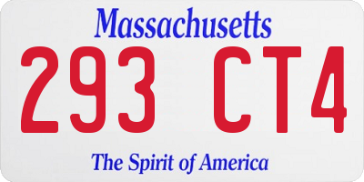 MA license plate 293CT4