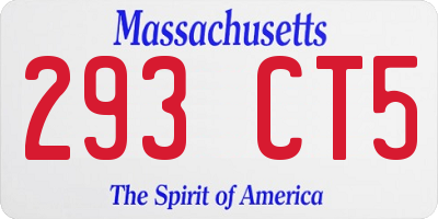 MA license plate 293CT5