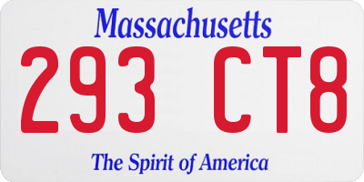 MA license plate 293CT8