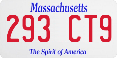 MA license plate 293CT9