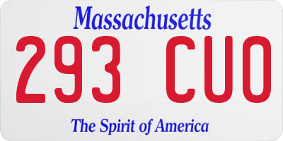 MA license plate 293CU0