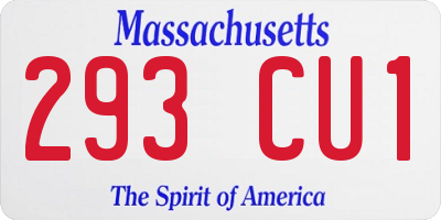 MA license plate 293CU1