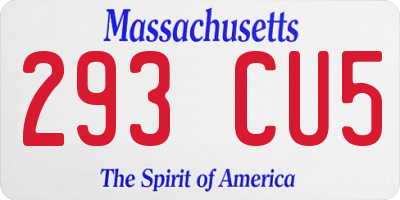 MA license plate 293CU5