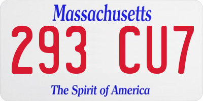 MA license plate 293CU7