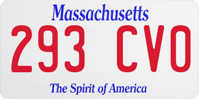 MA license plate 293CV0