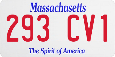 MA license plate 293CV1