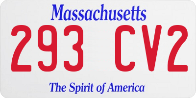 MA license plate 293CV2