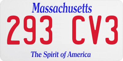 MA license plate 293CV3