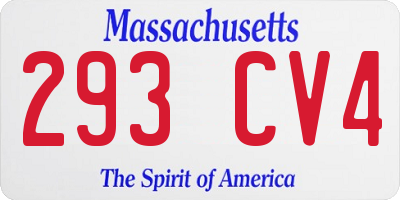 MA license plate 293CV4