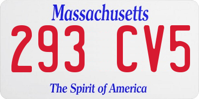 MA license plate 293CV5