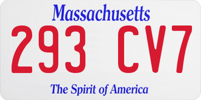 MA license plate 293CV7
