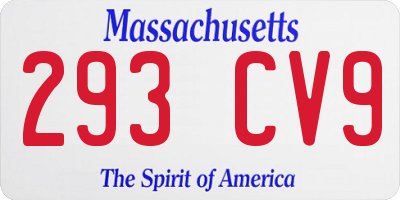 MA license plate 293CV9