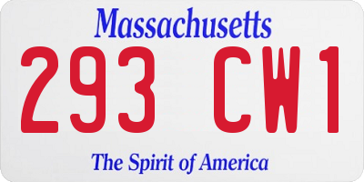 MA license plate 293CW1