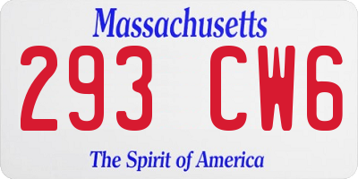 MA license plate 293CW6