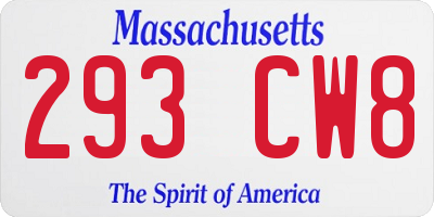 MA license plate 293CW8
