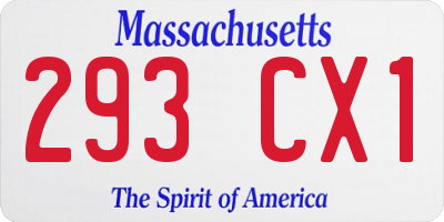 MA license plate 293CX1