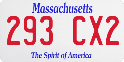 MA license plate 293CX2