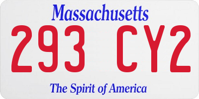 MA license plate 293CY2