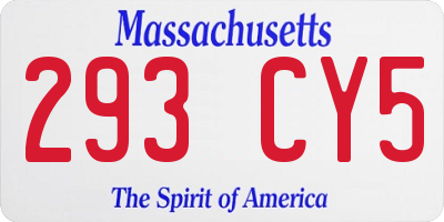 MA license plate 293CY5