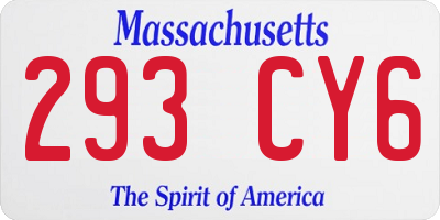 MA license plate 293CY6