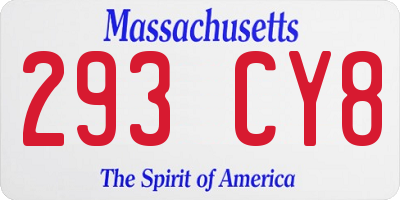 MA license plate 293CY8