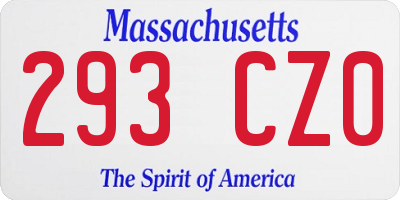 MA license plate 293CZ0