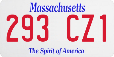 MA license plate 293CZ1