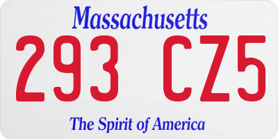 MA license plate 293CZ5