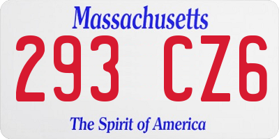 MA license plate 293CZ6