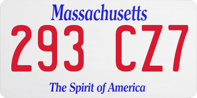 MA license plate 293CZ7