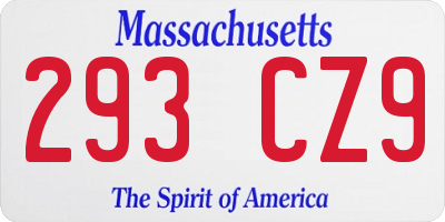 MA license plate 293CZ9
