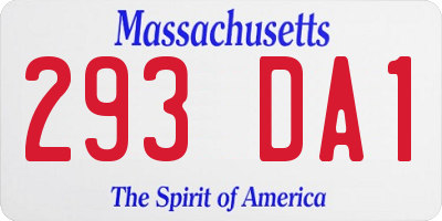 MA license plate 293DA1
